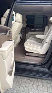 Luxury limo car interior with leather seats