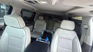 Clean and comfortable black car interior